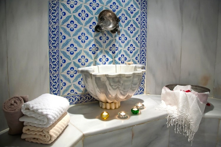 Preparation for the Turkish Hammam bathing process