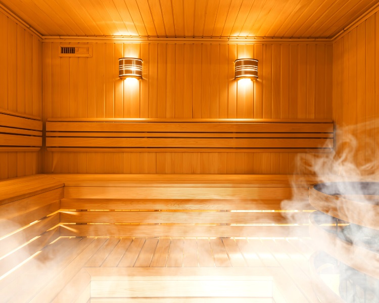 Steam effect in a Finnish sauna